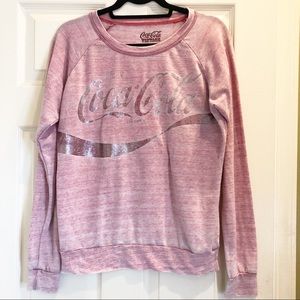 Coca-Cola Logo Vintage Distressed Pink Sweatshirt